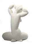 Modigliani Caryatide Female Nude Arms Raised White Statue 8.75H