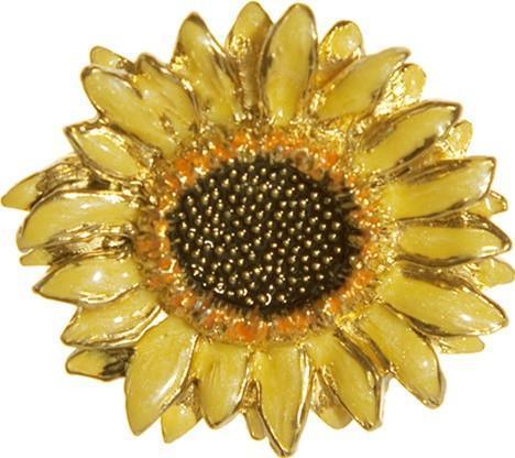 Sunflower Bright Yellow Color Enamel Brooch Pin after Van Gogh 1.5H - Museumize.com