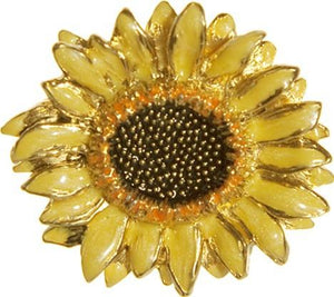 Sunflower Bright Yellow Color Enamel Brooch Pin after Van Gogh 1.5H