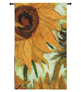 Van Gogh Vase with Twelve Sunflowers Wall Art Hanging Museum Woven Tapestry, Assorted Sizes