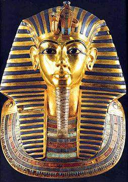 Egyptian King Tutankhamen Funerary Mask Cufflinks Gold Plate 0.75H - Museumize.com