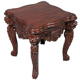 Lord Raffles Mahogany Wood Grande Hall Lion Leg Side Table 26H