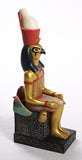 Horus Seated on Eye of Horus Falcon Throne Egyptian Statue 10H