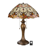 Flowing Redbud Tree Brown Red Stained Glass Table Lamp 23H x 17W
