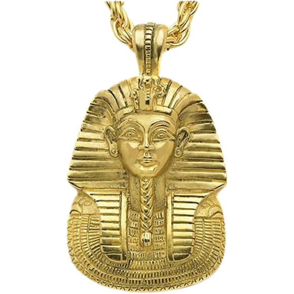 King Tutankhamen Portrait Mask Pendant Egyptian Necklace 1.75L