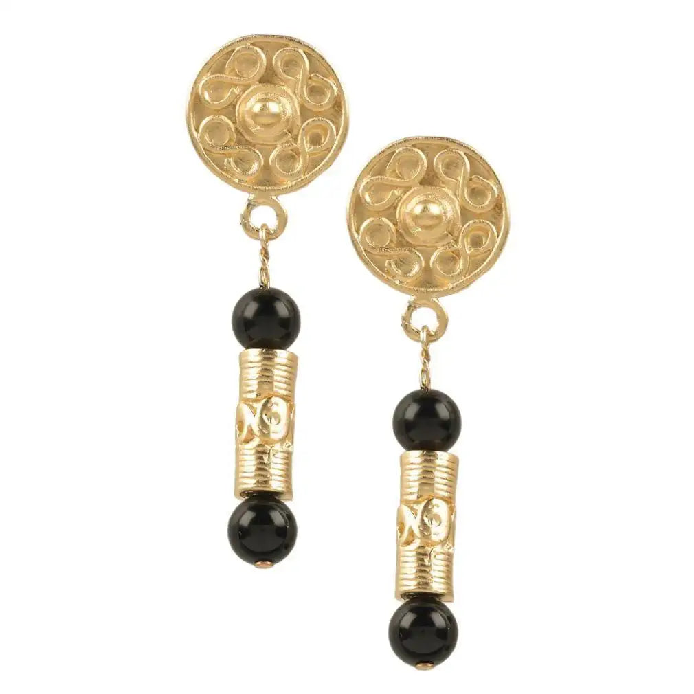 Pre-Columbian Inspired Earrings: Valdivia Stone and Tolima Roller Seal Design - Museumize.com