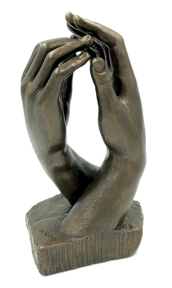 Rodin Cathedral Clasping Hands Gesture of Togetherness Statue Large 10H - Museumize.com