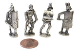 Roman Gladiator Pack of 4 Miniature Play Figures Metal 1.5H