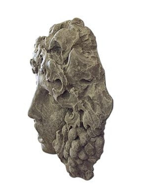 Bacchus God of Wine Garden Cement Outdoor Wall Hanging 17H - Museumize.com