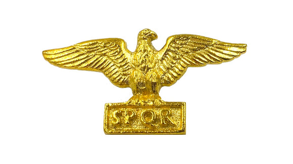 Roman SPQR Military Eagle Ancient Rome Pin Pinback Badge Gold Plated - gold