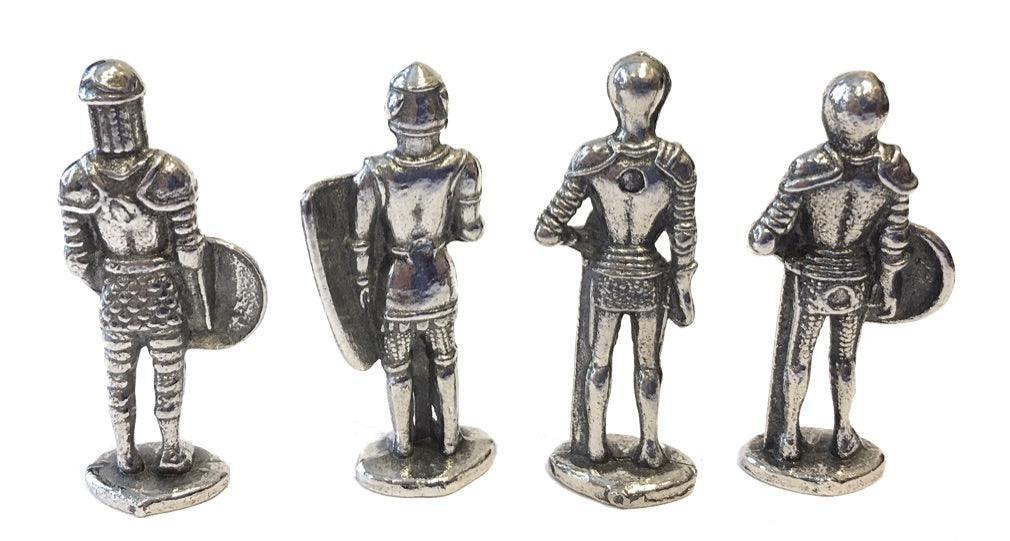 Knights in Armor Medieval Miniature Figurines Role Playing Pack of 4 1.5H - Museumize.com