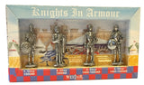 Knights in Armor Medieval Miniature Figurines Role Playing Pack of 4 1.5H
