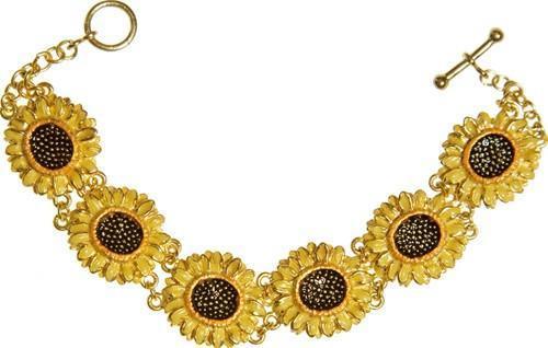 Sunflowers Bracelet Yellow Enamel after Van Gogh - Museumize.com
