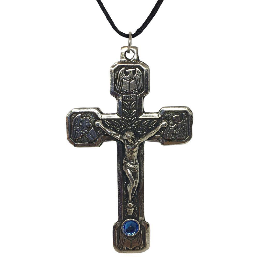 Renaissance Crucifix Cross Two-Sided Pendant Pewter Unisex Charm