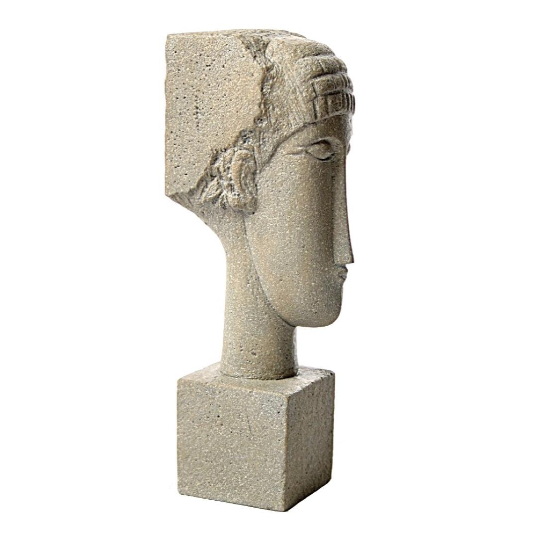 Parastone Mouseion Modigliani head block modernist sculpture side view