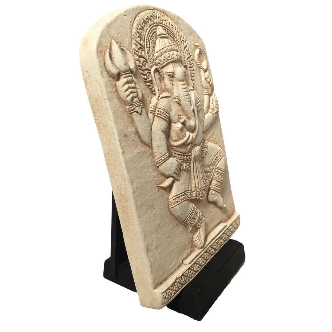 Dancing Elephant Wall Relief with Stand, 6.5-Inch Small Decorative Figure - Museumize.com