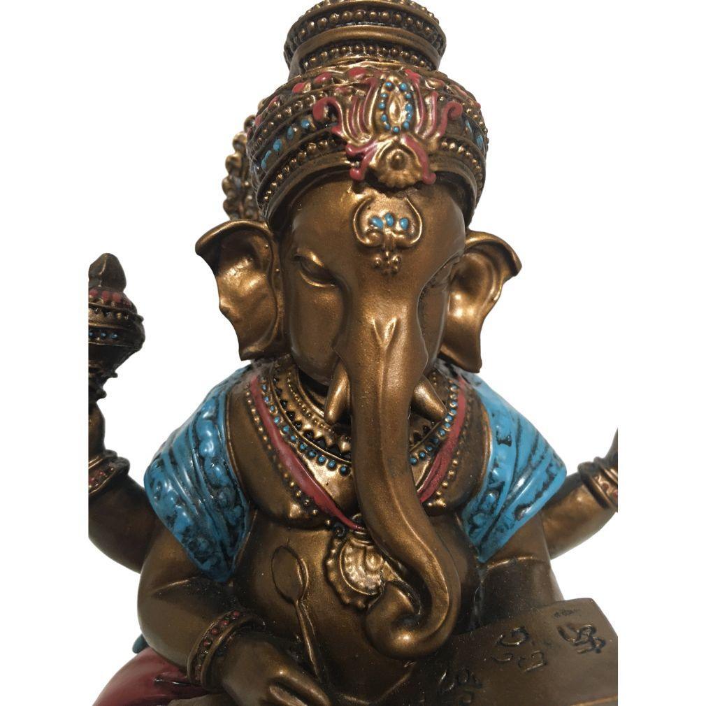Ganesh Writing the Mahabharata Hindu Statue Bronze Finish 6.75H - Museumize.com