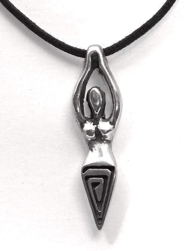 Goddess Of Womb Universal Mother Pewter Pendant Charm Necklace - Museumize.com
