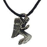 Angel of Healing Two-Sided Pendant Pewter Unisex Charm Necklace 0.75L