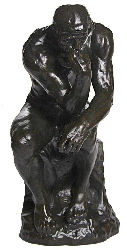 Thinker Statue Man Thinking on Rock by Rodin 14H - Museumize.com