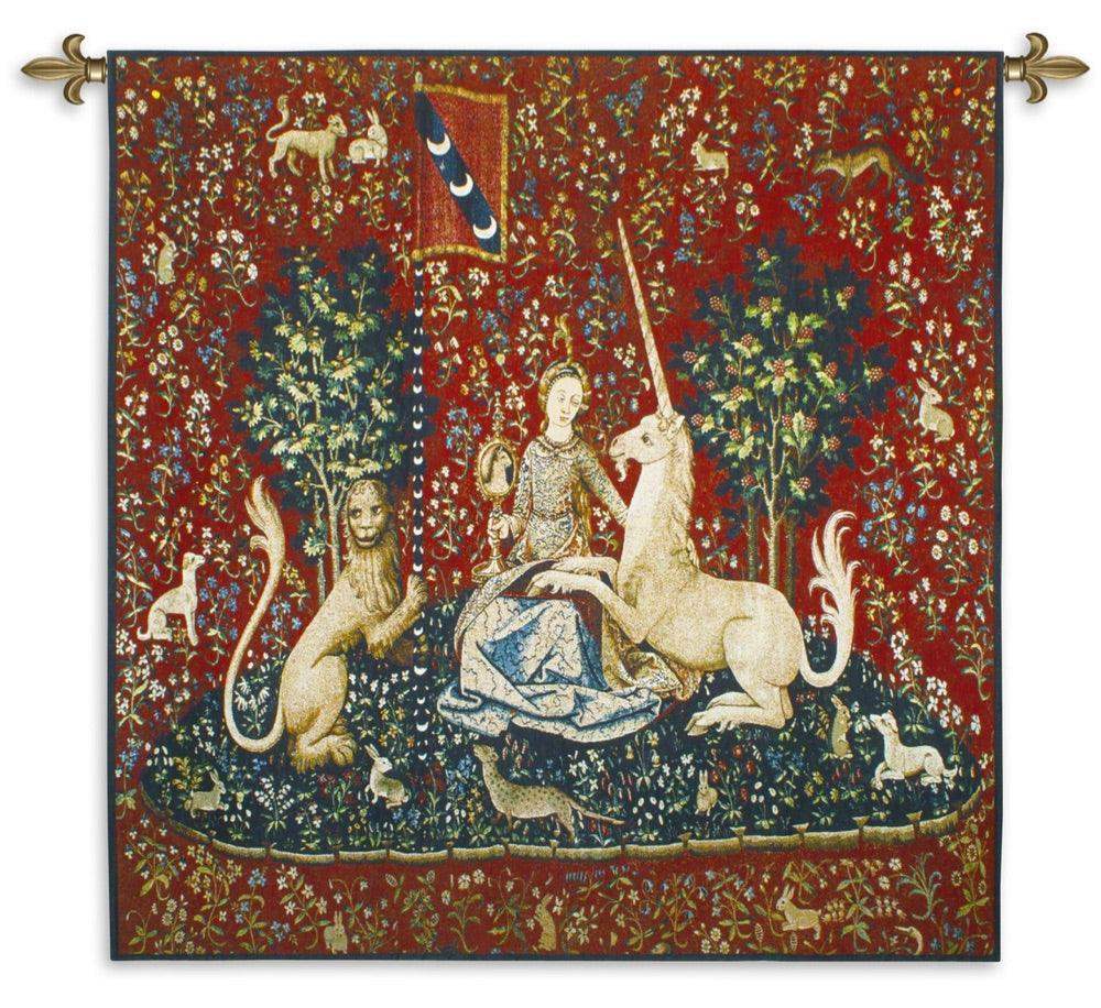 Lady with Unicorn Sense of Sight Woven Wall Tapestry 53W x 48H - Museumize.com