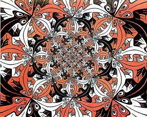 Lizards Geckos Tessellation Pattern Orb Paperweight by Escher 3H - Museumize.com