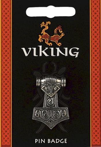 Thors Hammer Face Nordic Vikings Pin Pinback Badge Tie Tack - Museumize.com