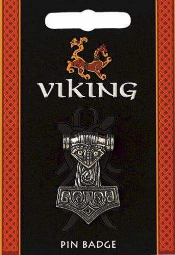 Thors Hammer Face Nordic Vikings Pin Pinback Badge Tie Tack - Museumize.com