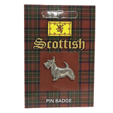Dog Scottish Terrier Scottie Portrait Dog Pin Badge Tie Tack Pewter 1.25L