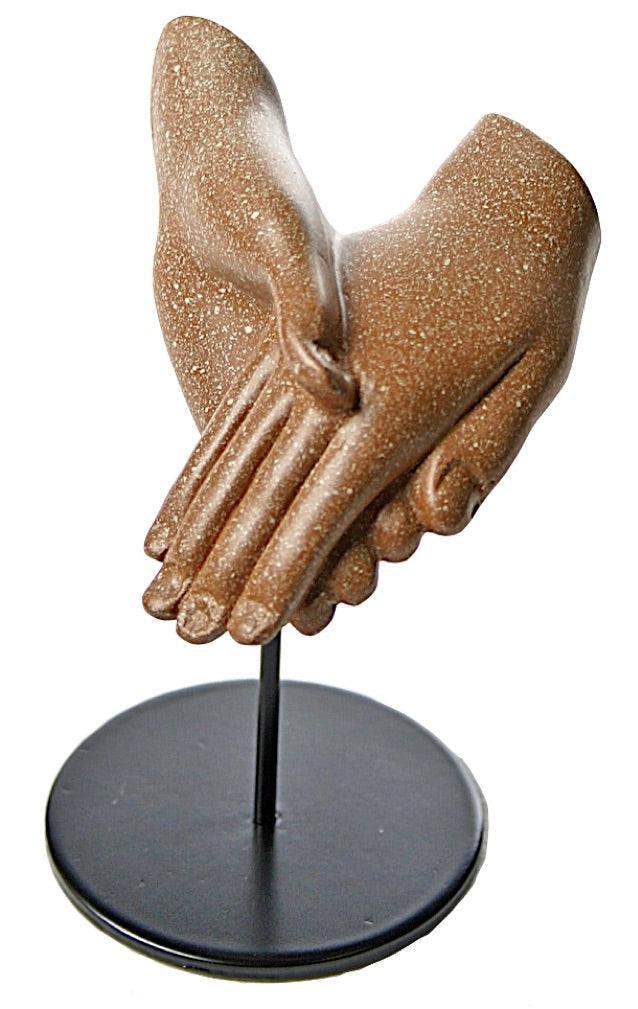 Egyptian Lovers Hands Clasping Statue, Akhenaten and Nefertiti 4H - Museumize.com