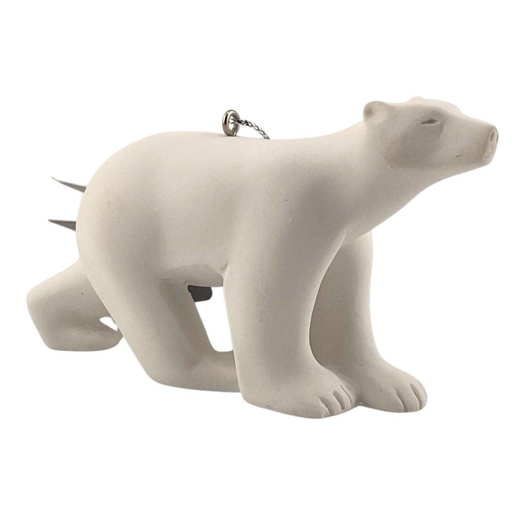Tree Ornaments - Pompon Polar Bear Statue Miniature 2.1H x 4L - Museumize.com