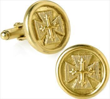 Byzantine Cross Round Signet Cufflinks - Museumize.com
