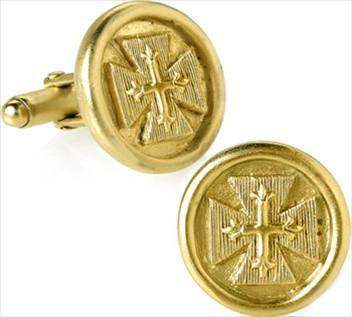 Byzantine Cross Round Signet Cufflinks - Museumize.com