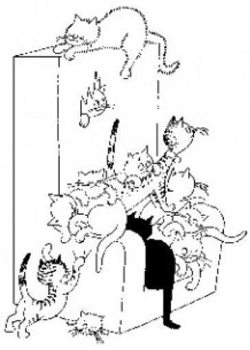 Kittens on a Highback Chair Save Me a Seat by Dubout Figurine 7.5H - Museumize.com