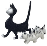 Mom Cat Taking Her Kittens for a Walk La Promenade Statue Set by Dubout 4H