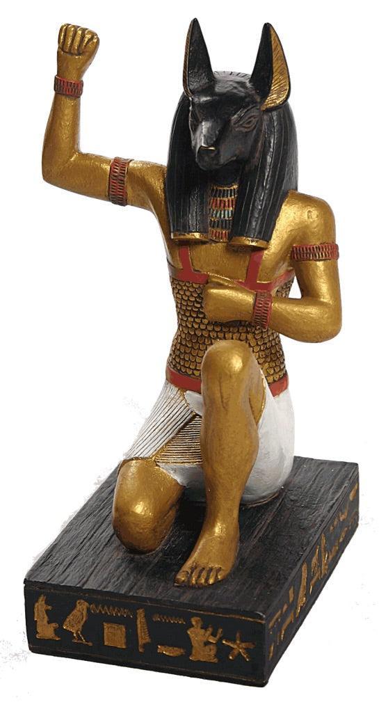 Anubis Ancient Egyptian God of Dead Saluting the Rising Sun Statue 8H - Museumize.com