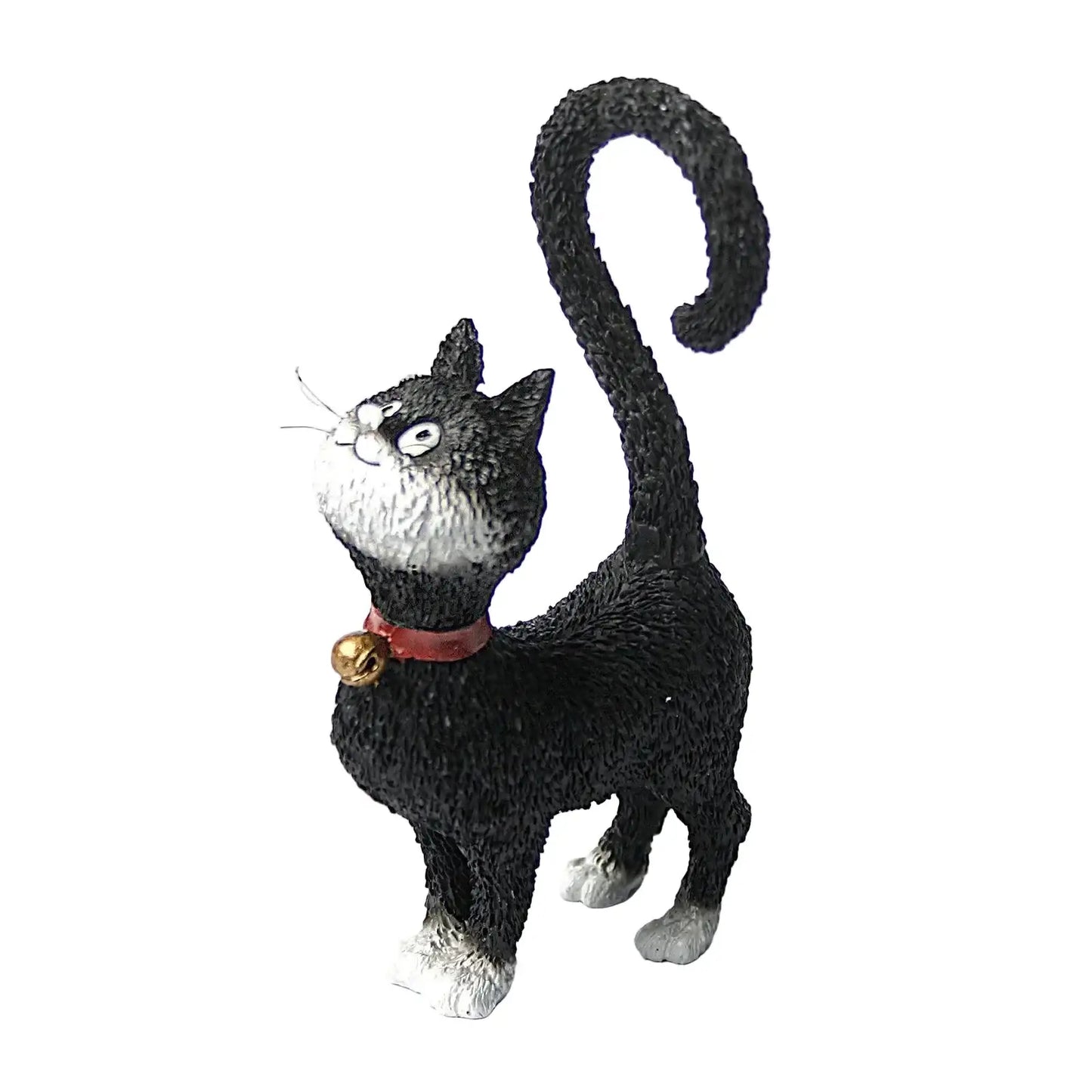 Black Cat with Question Mark Tail Asking What's For Dinner Statue Figurine by Dubout 4.5H - Museumize.com