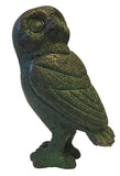 Ancient Greek Owl Head Turned Miniature Statue Figurine 3.5H