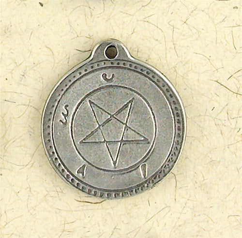 Talisman Amulet Good Fortune Kabbala Pentagram Pewter Pendant Necklace - Museumize.com