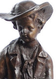 Museumize:French Boy with Money Bag Statue, Lost Wax Bronze - 7943