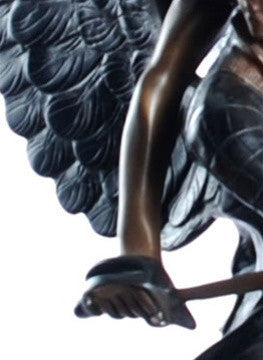 Gloria Victis Glory to Vanquished Angel Carrying Man French Statue Lost Wax Bronze Metal 31H - Museumize.com