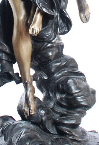 Mercury Carrying the Goddess of Fortune Statue, Lost Wax Bronze Metal 36H - Museumize.com