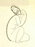 Museumize:Modigliani Abstract Female Nude Kneeling Statue, Assorted Sizes