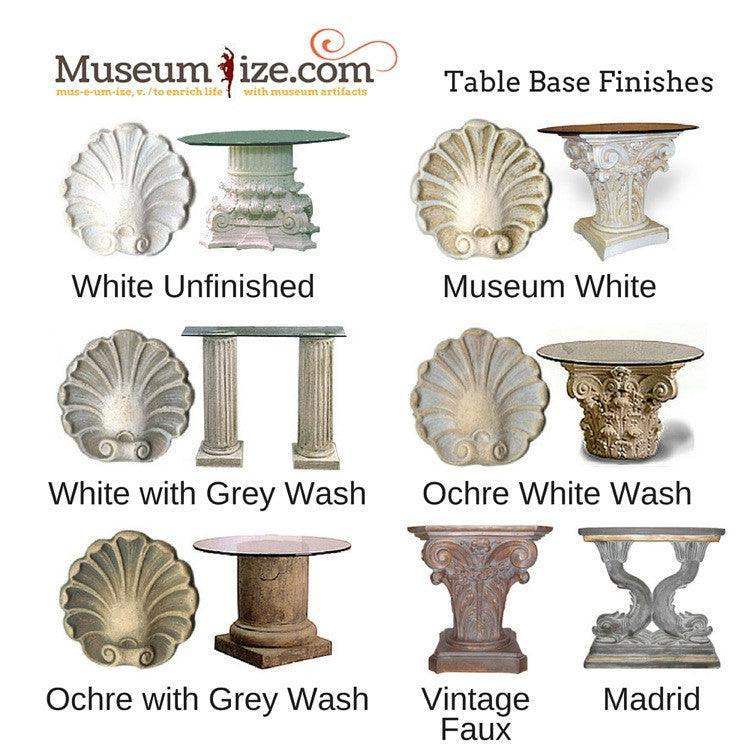 Corinthian Column Wide Fluted Dining Table Base 29H - Museumize.com