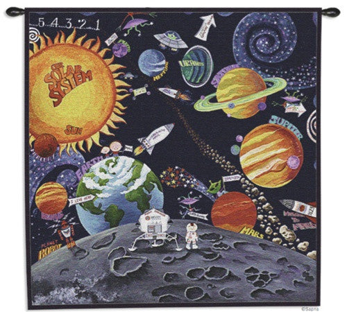 Solar System Interstellar Planets Woven Wall Tapestry - Museumize.com