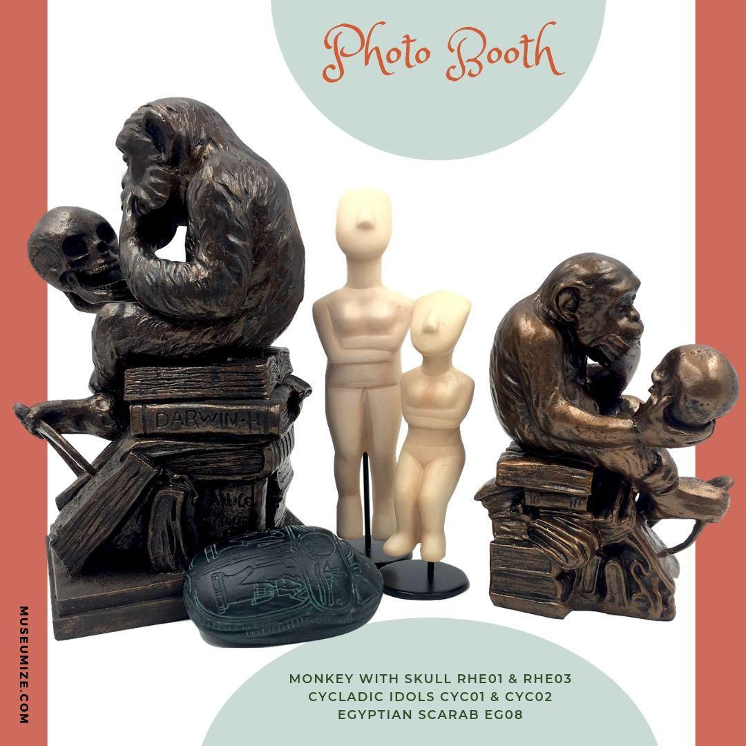 Rheinhold Monkey with Skull, Cycladic Idols, Egyptian Scarab - Museumize.com