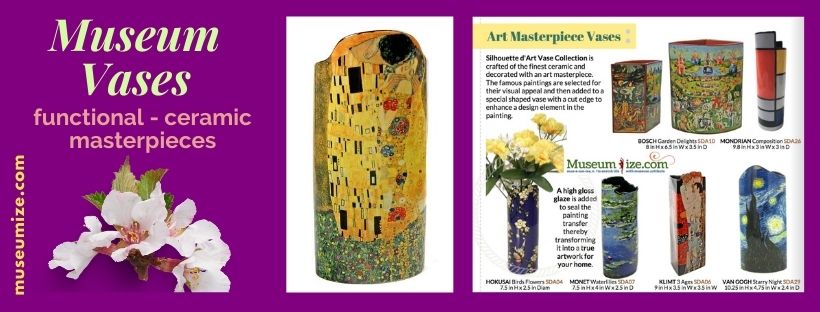 Museum Vases flowers in Art, Ceramic famous paintings by Parastone
