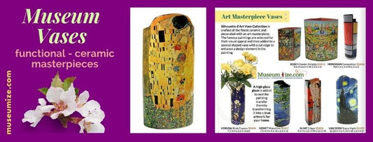 Museum Vases flowers in Art, Ceramic famous paintings by Parastone