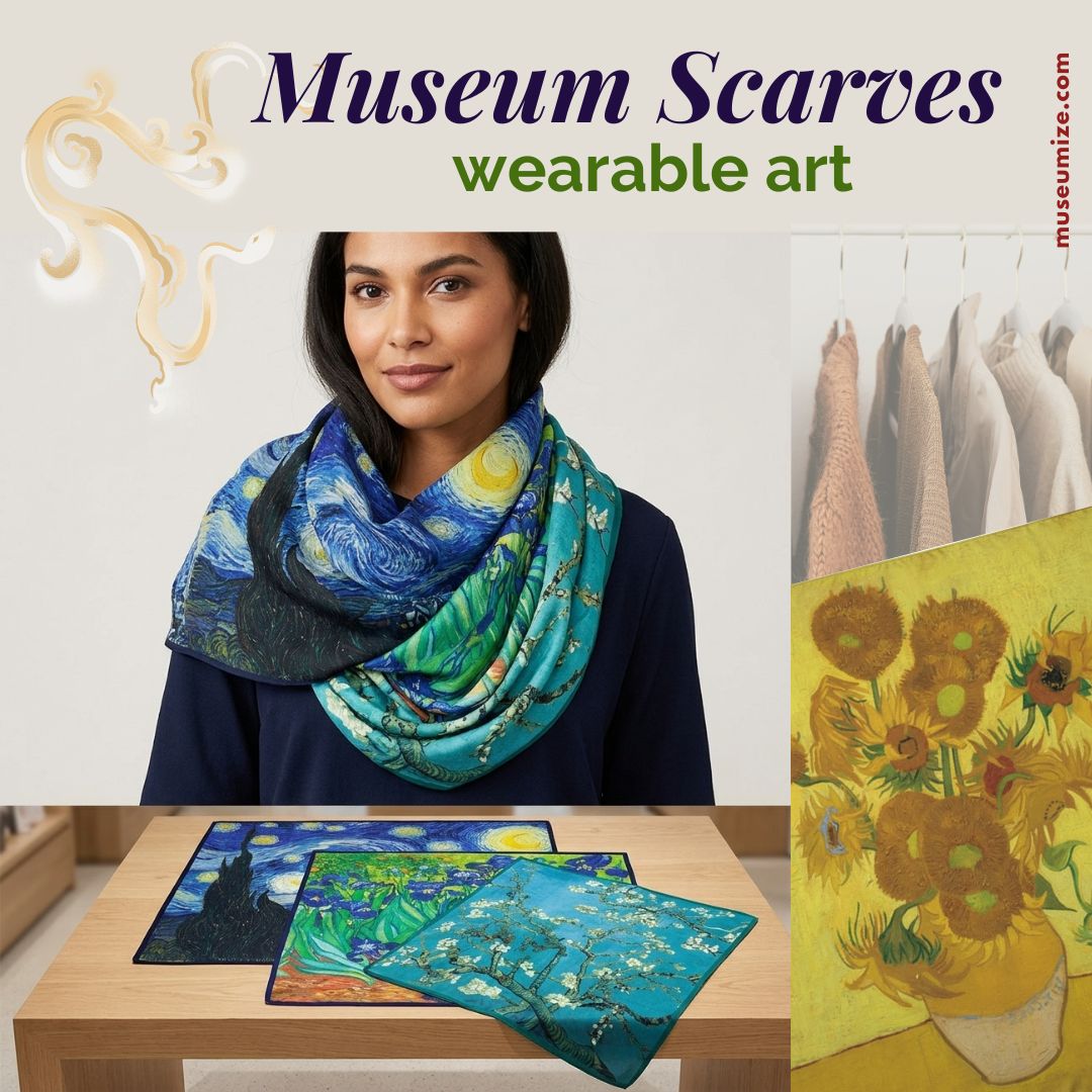 museum scarves | oil paintings scarf | famous paintings