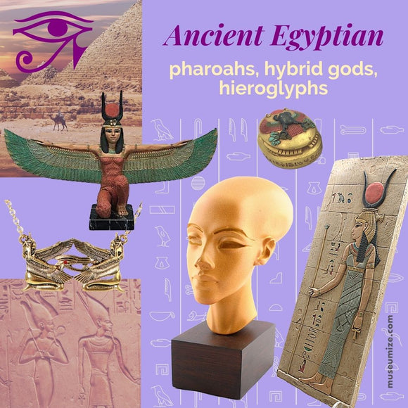egyptian art replicas, famous egyptian statues, isis ankh eye of horus